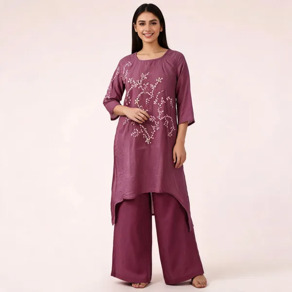 Purple_Mul_Chanderi_Straight_Embroidered_Kurta_Set_For_Women