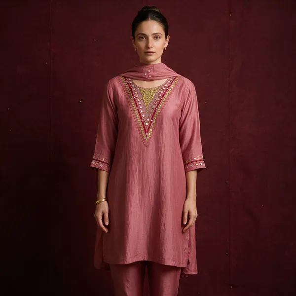 Pink_Banarasi_Mal_Chanderi_Straight_Kurta_Set_For_Women