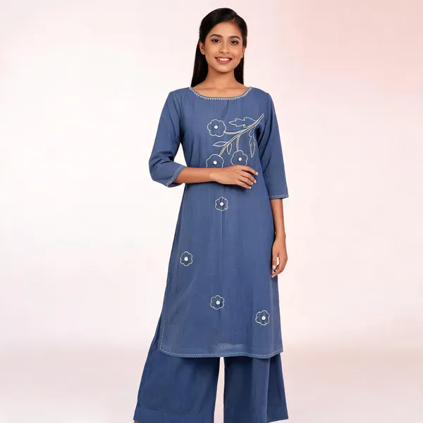 Blue_Mul_Cotton_Relaxed_Fit_Night_Suit_Kurta_Set_For_Women