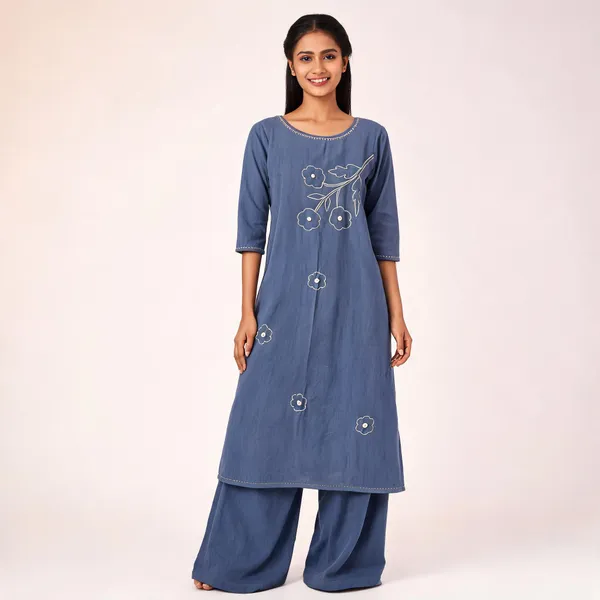 Blue_Mul_Cotton_Relaxed_Fit_Night_Suit_Kurta_Set_For_Women