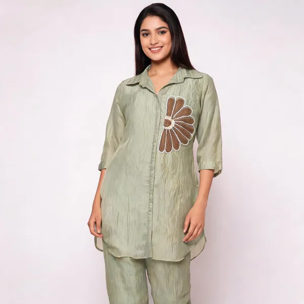Green_Tissue_Relaxed_Floral_Embroidered_Coord_Set_For_Women