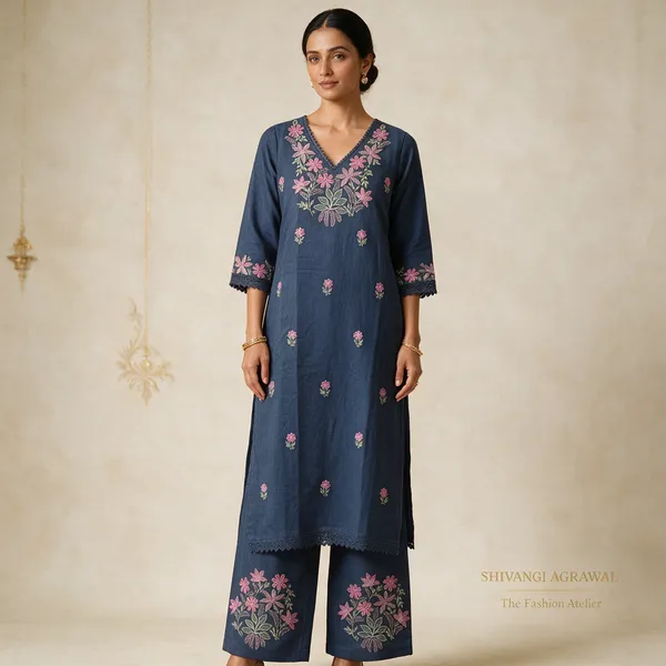 Blue_Cotton_Straight_Floral_Embroidered_Kurta_Set_For_Women