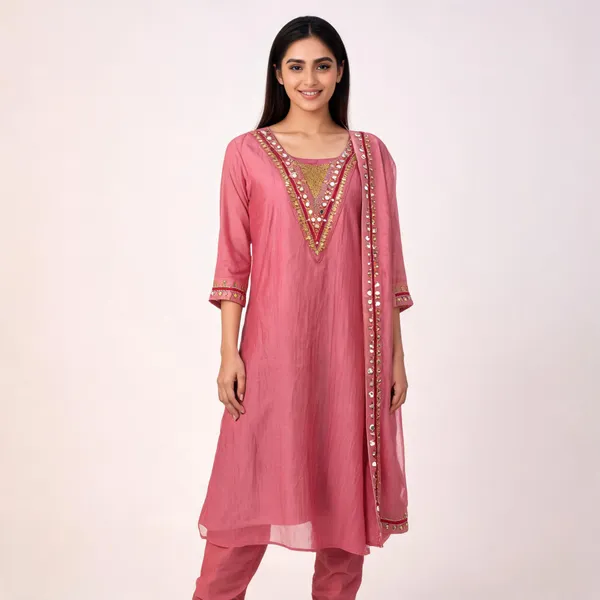 Pink_Banarasi_Mal_Chanderi_Straight_Kurta_Set_For_Women