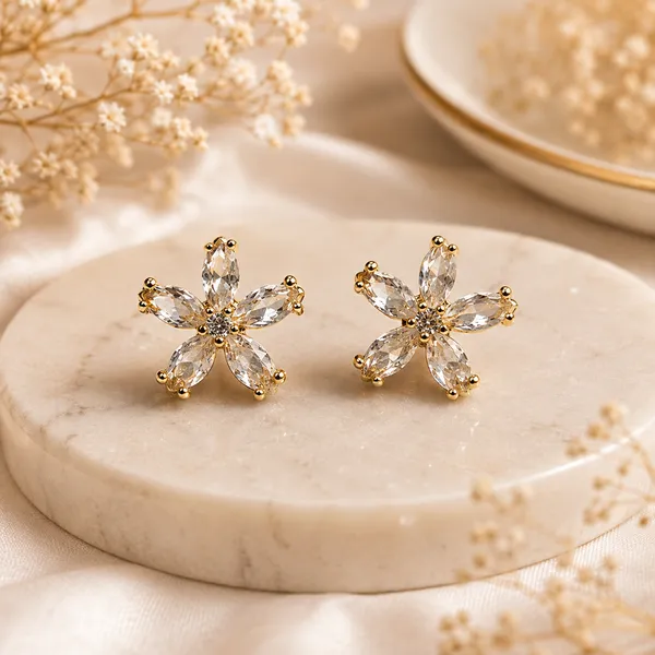 HolAura_22_Karat_Gold_Plated__Stud_Earrings_For_Women