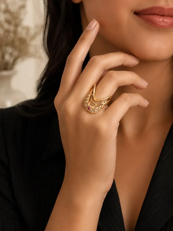 HolAura_22_Karat_Gold_Plated_Ring_For_Women