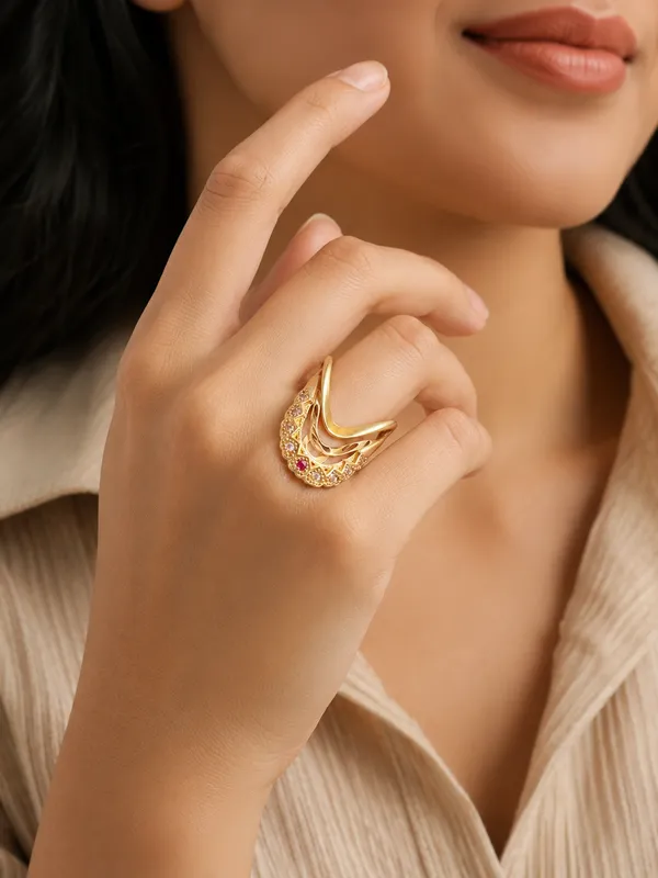 HolAura_22_Karat_Gold_Plated_Ring_For_Women