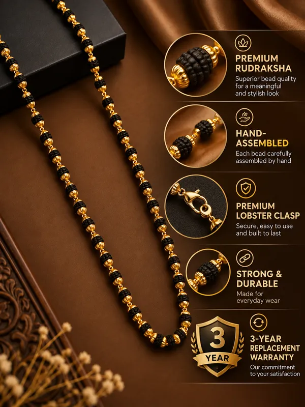 Handmade_Rudraksha_chain_22K_gold_Plated
