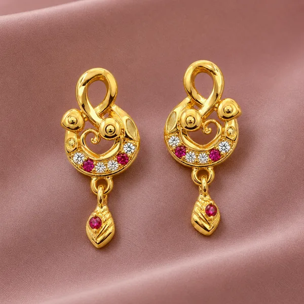 HolAura_22_Karat_Gold_Plated_Drop_Earrings_For_Women