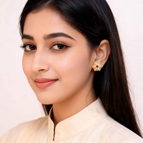 HolAura_22_Karat_Gold_Plated_Stud_Earrings_For_Women