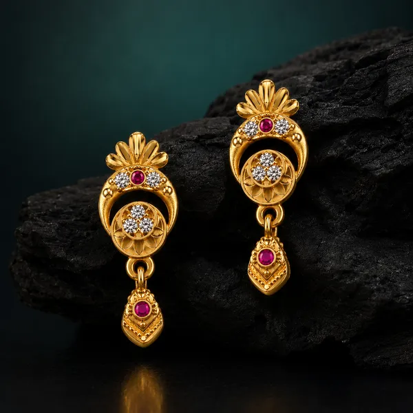 HolAura_22_Karat_Gold_Plated_Drop_Earrings_For_Women