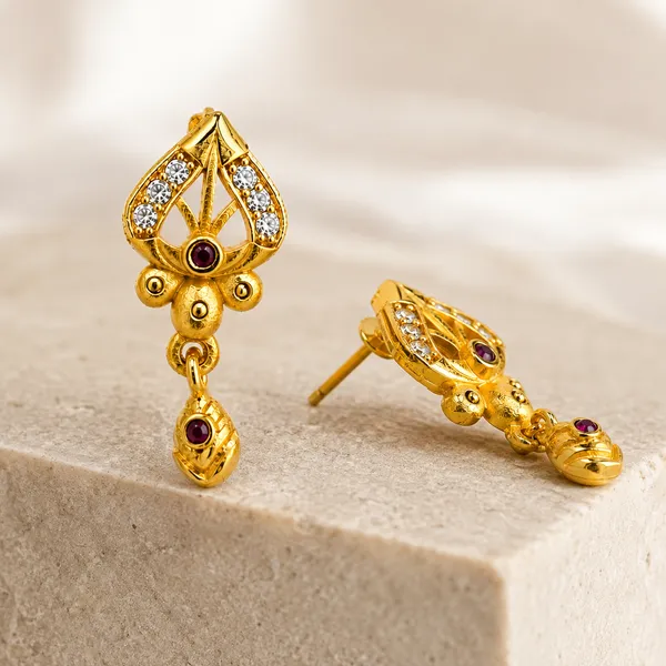 HolAura_22_Karat_Gold_Plated_Drop_Earrings_For_Women