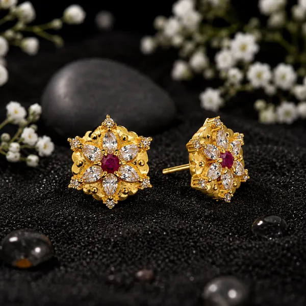 HolAura_22_Karat_Gold_Plated_Stud_Earrings_For_Women