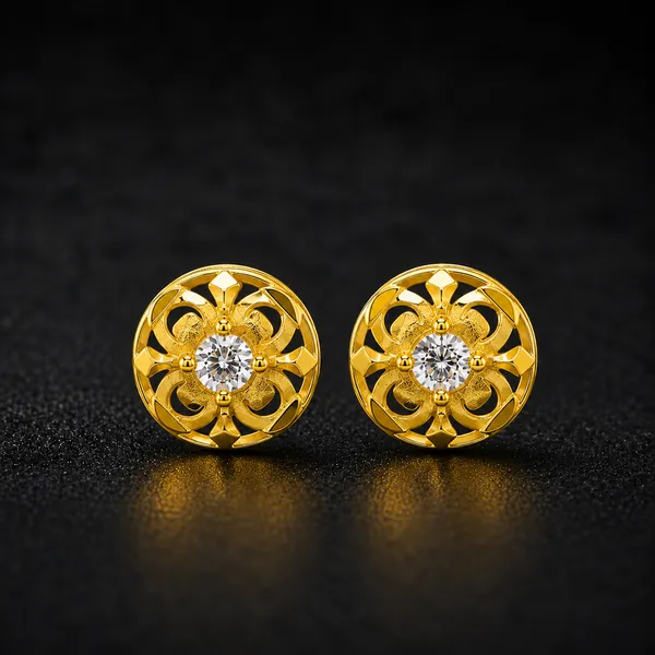 HolAura_22_Karat_Gold_Plated_Stud_Earrings_For_Women