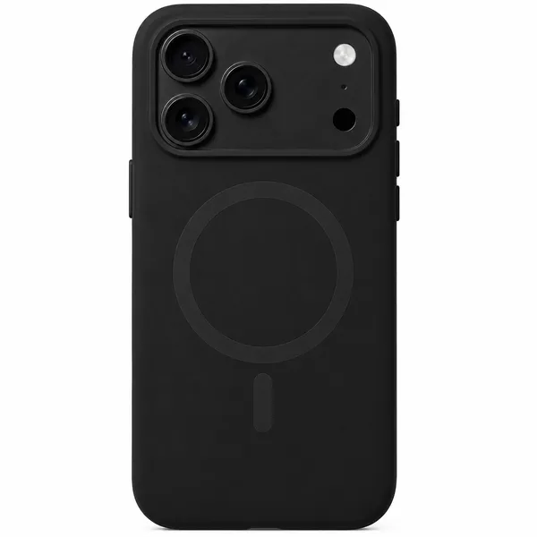 Black_Snap_Fit_Silicone_Case_for_iPhone_17_Pro_Max_with_MagSafe,_Soft_Microfiber_Lining,_Anti-Scratch_Shockproof_Protective_Case