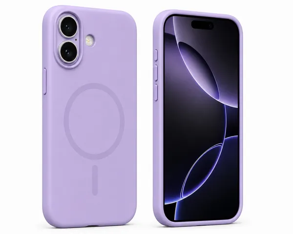 Lavender_Snap_Fit_Silicone_Case_for_iPhone_17_with_MagSafe,_Soft_Microfiber_Lining,_Anti-Scratch_Shockproof_Protective_Case