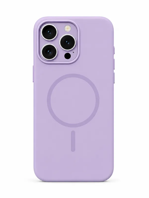 Lavender_Snap_Fit_Silicone_Case_for_iPhone_15_Pro_Max_with_MagSafe,_Soft_Microfiber_Lining,_Anti-Scratch_Shockproof_Protective_Case