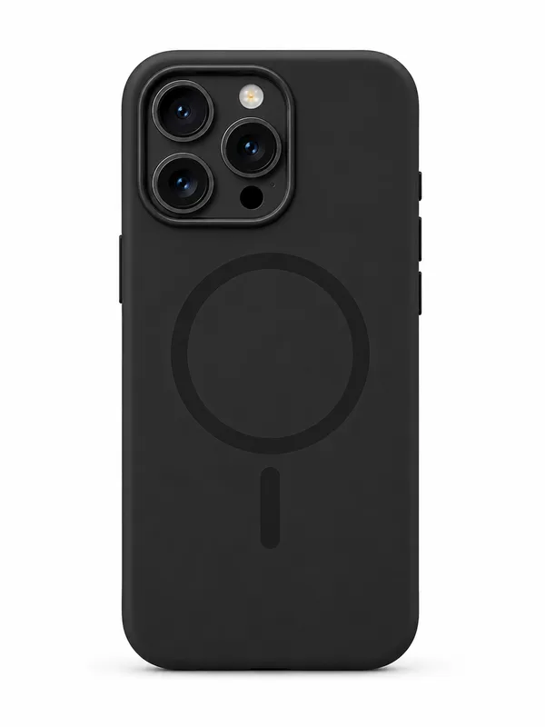 Black_Snap_Fit_Silicone_Case_for_iPhone_16_Pro_with_MagSafe,_Soft_Microfiber_Lining,_Anti-Scratch_Shockproof_Protective_Case
