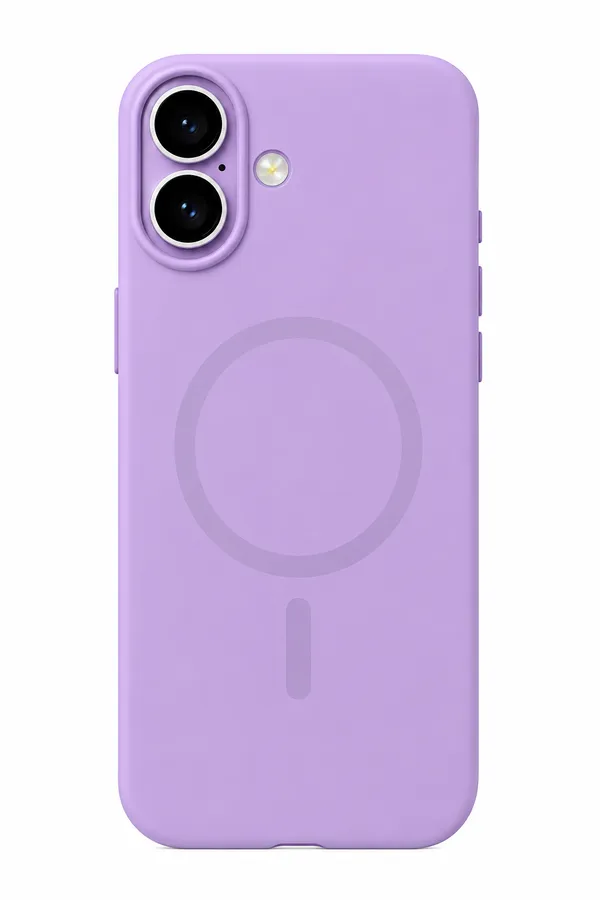 iPhone_16_Silicone_Case_with_MagSafe,_Snap_Fit,_Lavender_Colour,_Soft_Microfiber_Lining,_Anti-Scratch_Shockproof_Protective_Case