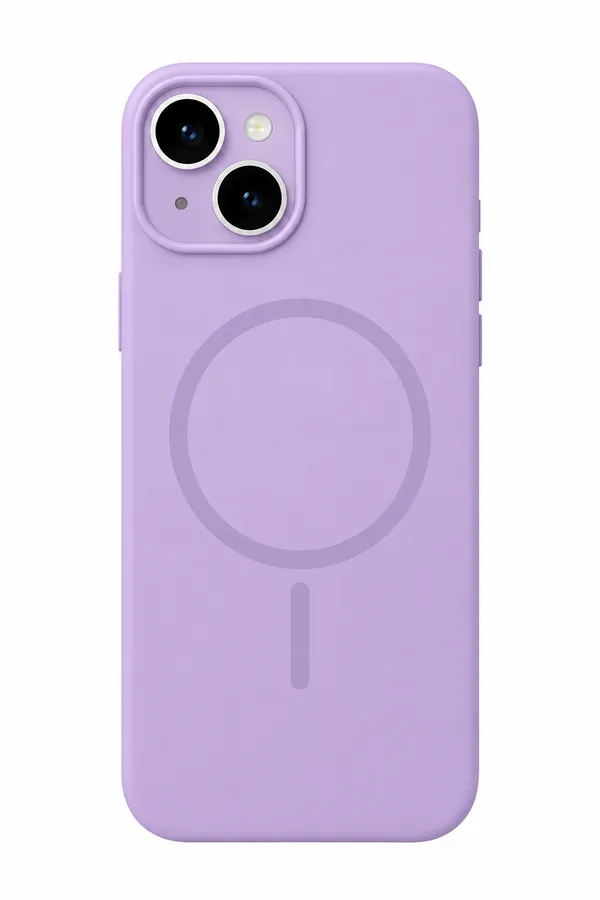 iPhone_15_Silicone_Case_with_MagSafe,_Snap_Fit,_Lavender_Colour,_Soft_Microfiber_Lining,_Anti-Scratch_Shockproof_Protective_Case