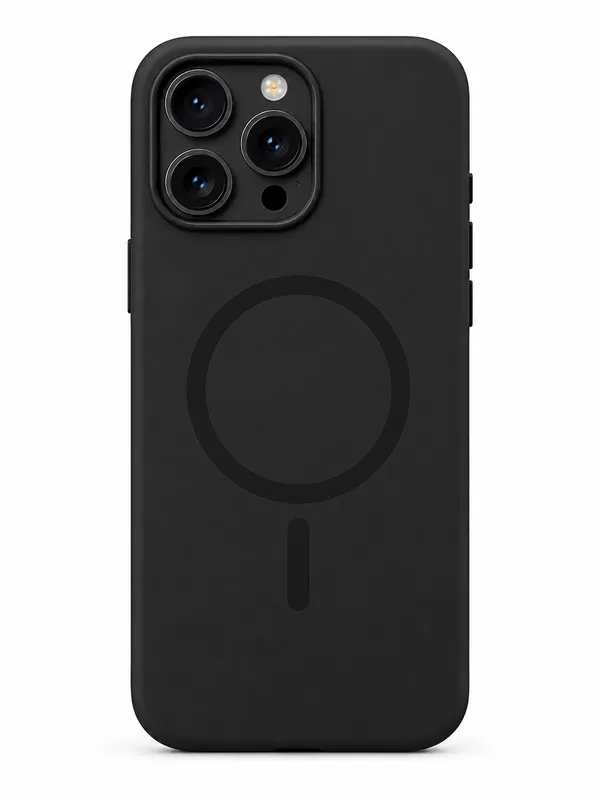 Black_Snap_Fit_Silicone_Case_for_iPhone_16_Pro_Max_with_MagSafe,_Soft_Microfiber_Lining,_Anti-Scratch_Shockproof_Protective_Case