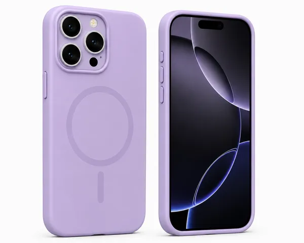 Lavender_Snap_Fit_Silicone_Case_for_iPhone_16_Pro_Max_with_MagSafe,_Soft_Microfiber_Lining,_Anti-Scratch_Shockproof_Protective_Case