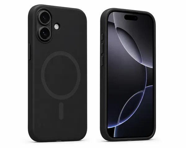 Black_Snap_Fit_Silicone_Case_for_iPhone_17_with_MagSafe,_Soft_Microfiber_Lining,_Anti-Scratch_Shockproof_Protective_Case