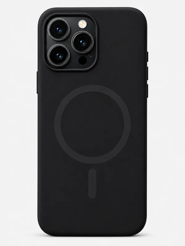 Black_Snap_Fit_Silicone_Case_for_iPhone_15_Pro_Max_with_MagSafe,_Soft_Microfiber_Lining,_Anti-Scratch_Shockproof_Protective_Case