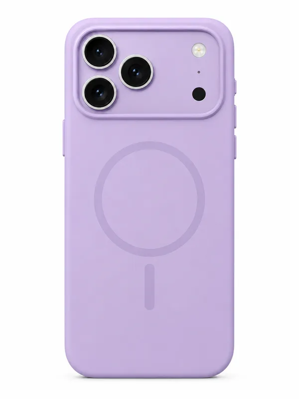 Lavender_Snap_Fit_Silicone_Case_for_iPhone_17_Pro_Max_with_MagSafe,_Soft_Microfiber_Lining,_Anti-Scratch_Shockproof_Protective_Case