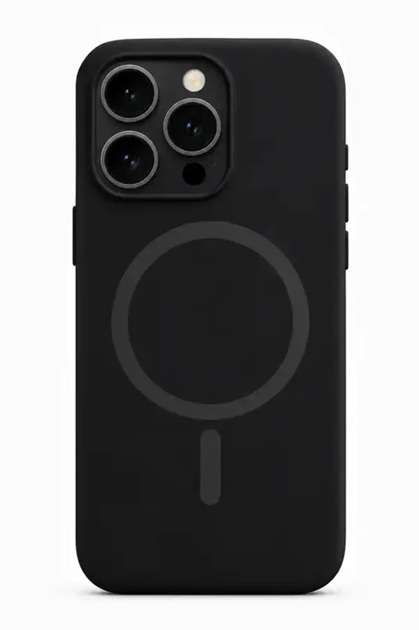 iPhone_15_Pro_Silicone_Case_with_MagSafe,__Snap_Fit,_Black_Colour,_Soft_Microfiber_Lining,_Anti-Scratch_Shockproof_Protective_Case