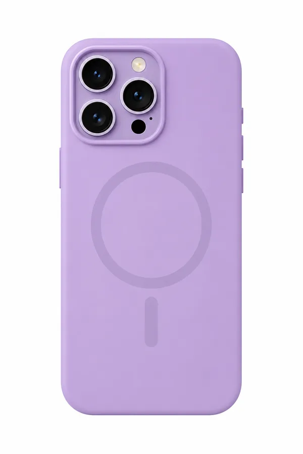 iPhone_16_Pro_Max_Silicone_Case_with_MagSafe,_Snap_Fit,_Lavender_Colour,_Soft_Microfiber_Lining,_Anti-Scratch_Shockproof_Protective_Case
