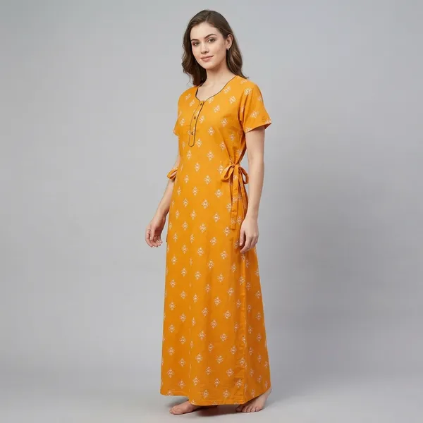 Orange_Cotton_Night_Dress_For_Women