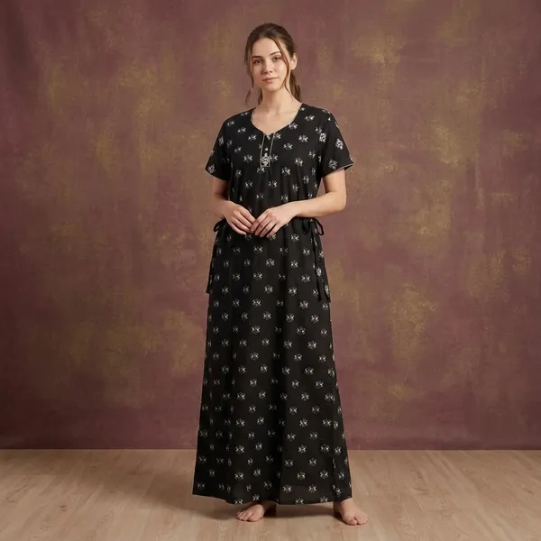Black_Cotton_Night_Dress_For_Women