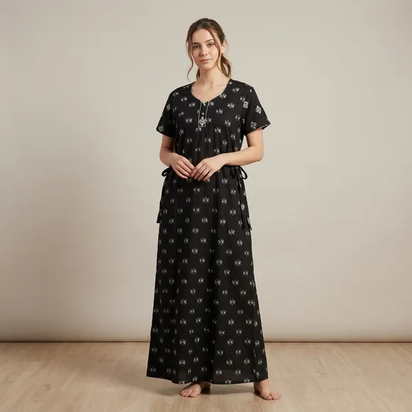 Black_Cotton_Night_Dress_For_Women