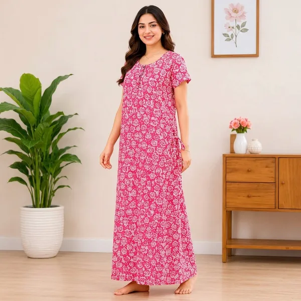 Pink_Cotton_Night_Dress_For_Women