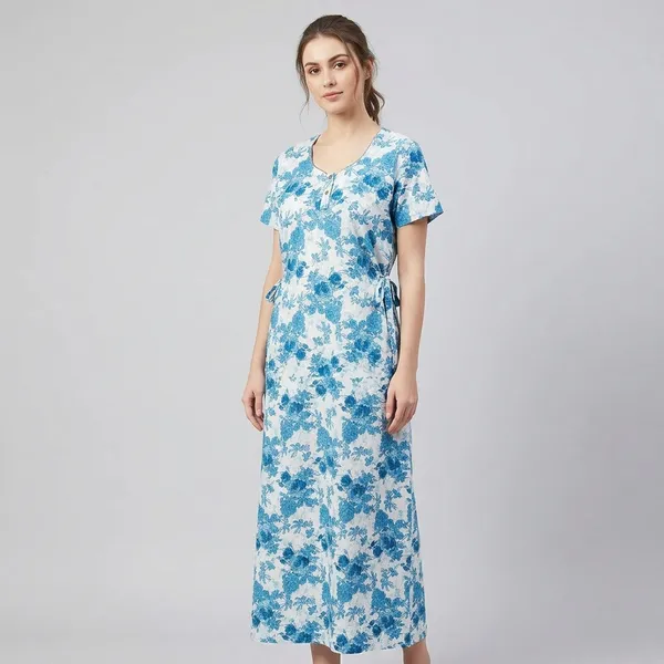 Blue_Cotton_Night_Dress_For_Women