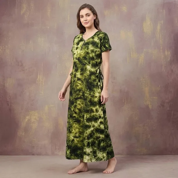 Green_Cotton_Night_Dress_For_Women