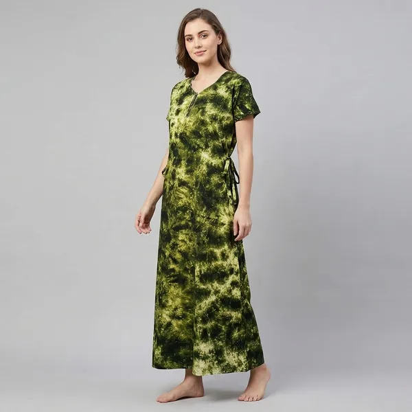 Green_Cotton_Night_Dress_For_Women