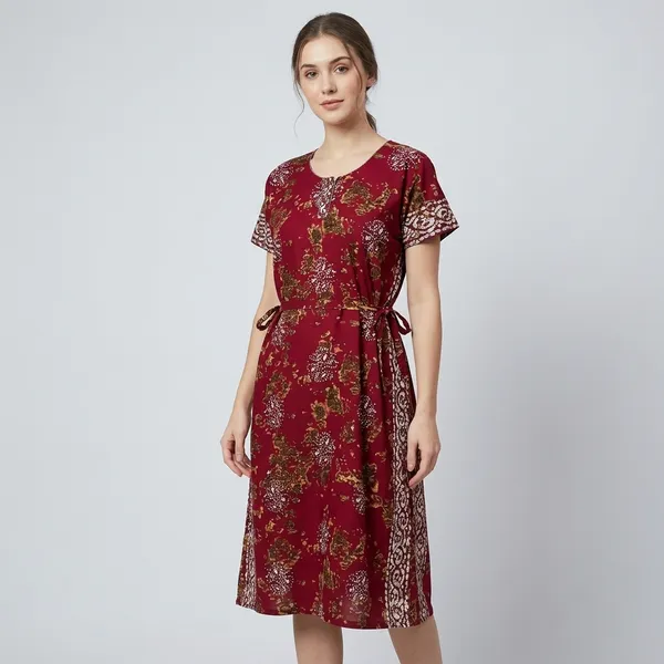 Maroon_Cotton_Night_Dress_For_Women