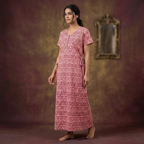 Pink_Cotton_Night_Dress_For_Women