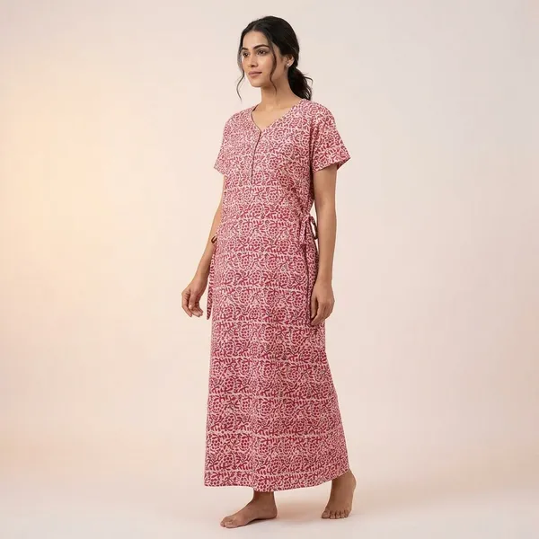 Pink_Cotton_Night_Dress_For_Women