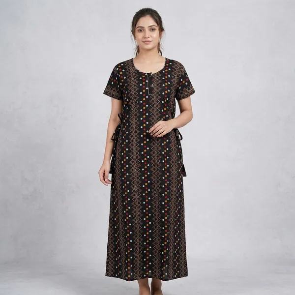 Black_Cotton_Night_Dress_For_Women