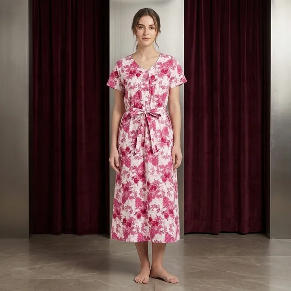 Pink_Cotton_Night_Dress_For_Women