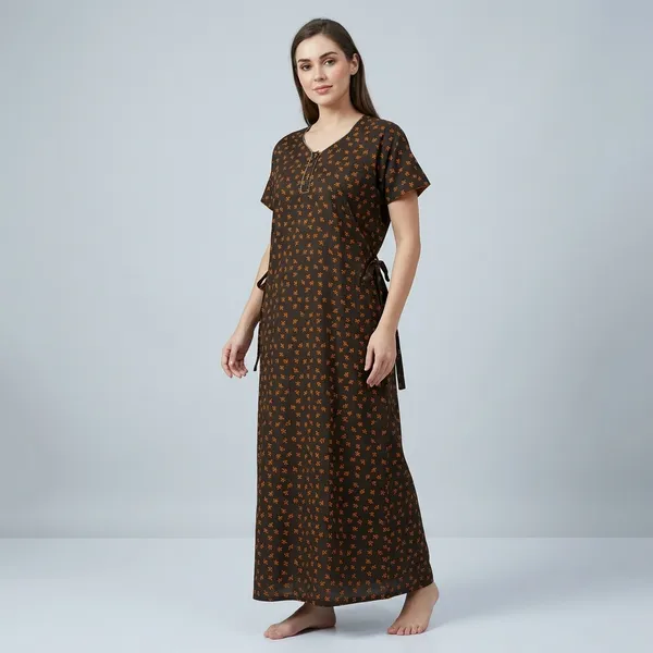 Brown_Cotton_Night_Dress_For_Women