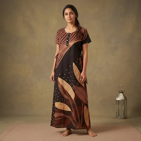 Brown_Cotton_Night_Dress_For_Women