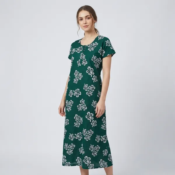 Green_Cotton_Night_Dress_For_Women