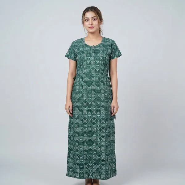 Green_Cotton_Night_Dress_For_Women