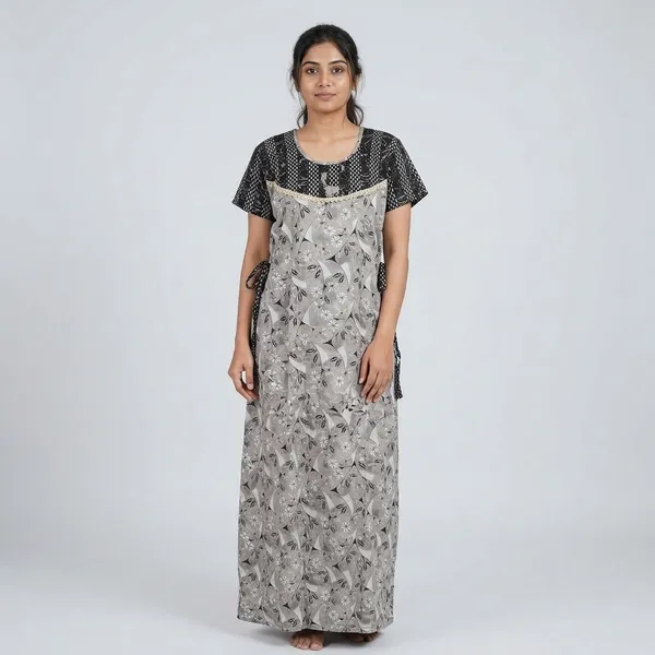 Grey_Cotton_Night_Dress_For_Women