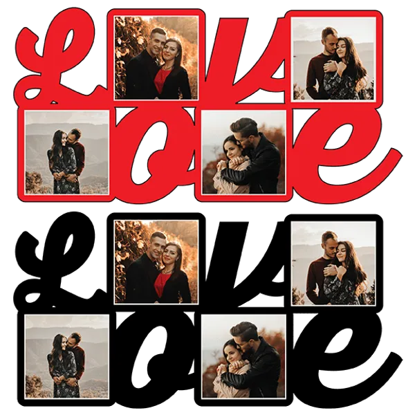 Mdf_Love_Script_Four_Photo_Collage_Frame
