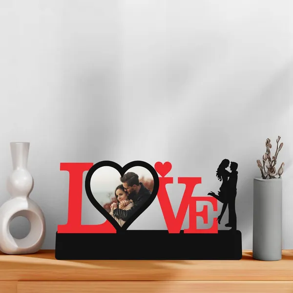 Mdf_Red_Black_Love_Heart_Couple_Photo_Showpiece