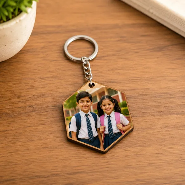Acrylic_Hexagonal_Photo_Keychain_With_Metal_Ring